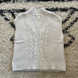 White Cable Knit Sweater Vest